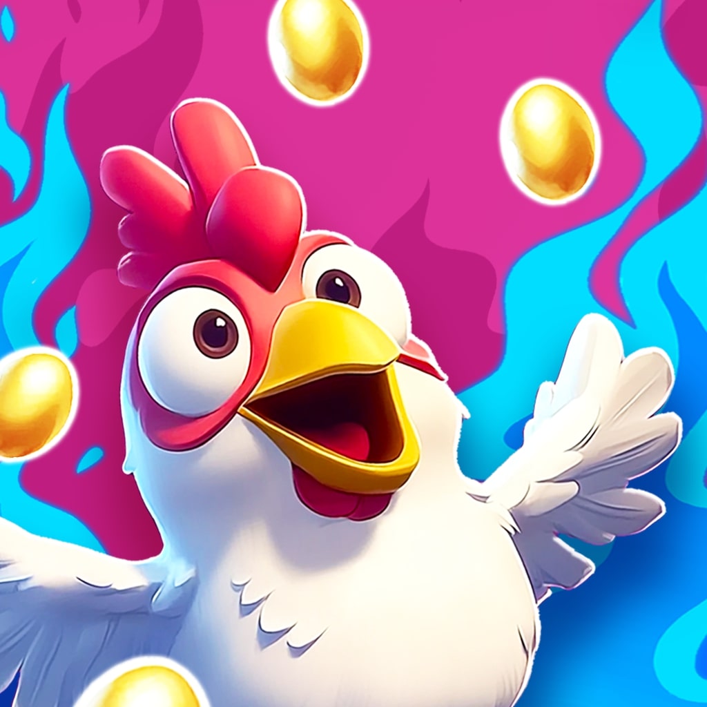 Chicken Fasten Walking Puzzle gameplay showing cartoon chicken collecting golden eggs